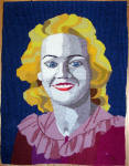 Portrtt av min mor som ung och nyfrlovad, bildvv textilkonstnr katrin bawah