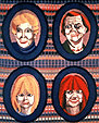 Detalj från rosengångsväven Fyra generationer ur serien Familjen. textilkonstnär katrin bawah.