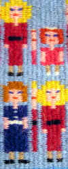Detalj 1949 frn vven Bde mor och dotter, textilkonstnr katrin bawah.