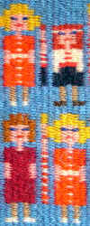 Detalj 1955 frn vven Bde mor och dotter, textilkonstnr katrin bawah.