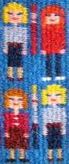 Detalj 1962 frn vven Bde mor och dotter, textilkonstnr katrin bawah.