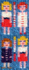 Detalj 1970 frn vven Bde mor och dotter, textilkonstnr katrin bawah.