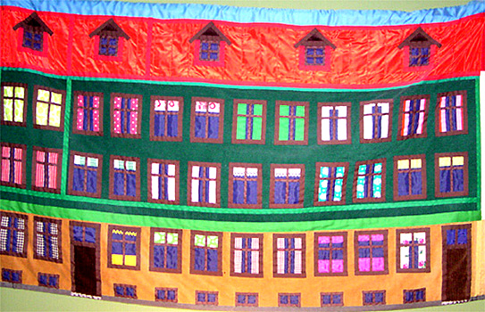 Storkgatan den gr�na delen Applikation av textilkonstn�r katrin bawah