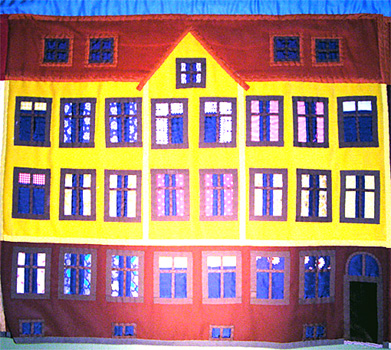 Storkgatan den gula delen Applikation av textilkonstn�r katrin bawah