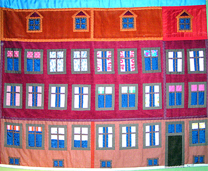 Storkgatan den r�da delen Applikation av textilkonstn�r katrin bawah