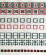 Detalj av mnsterbilden i vven Miekko frn Japan, bunden rosengng, textilkonstnr katrin bawah