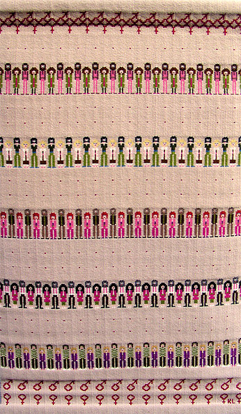 Sida vid sida, vv i bunden rosengng av textilkonstnr katrin bawah