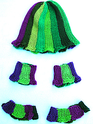 Res�rstickat gr�nt kit med r�nder p� l�ngden till kl�nning Hedda