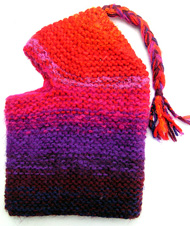 R�tstickad r�narluva i vinr�tt,lila, rosa och r�tt