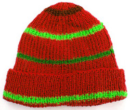 R�d res�rstickad m�ssa med r�nder i gr�nt