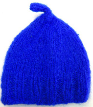 Knallbl� sl�tstickad mohairm�ssa