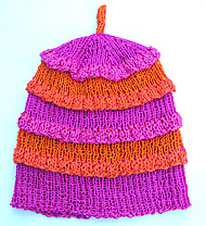 Res�rstickad m�ssa i rosa och orange.