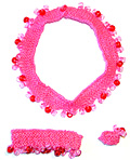 Halsband, armband och ring i ljust rosa fr�n kollektion P�rla