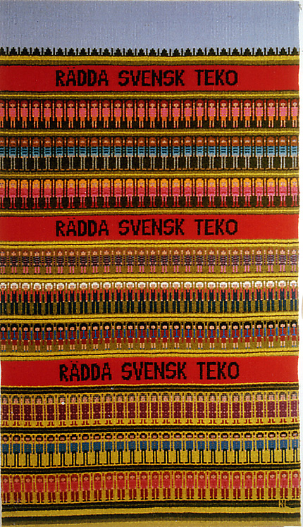 Rädda svensk Teko, väv i bunden rosengång av textikonstnär katrin bawah